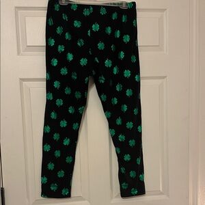 Women’s Black and Green Shamrock ☘️ Leggings